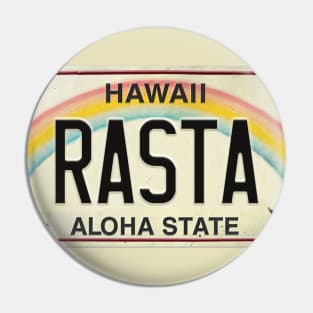 Vintage Hawaii License Plate RASTA Pin