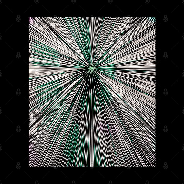 A colorful hyperdrive explosion - black and white with green highlights version by DaveDanchuk