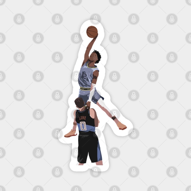 Ja Morant Almost Dunks On Kevin Love Magnet by rattraptees
