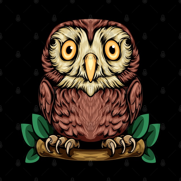 Drawing of an owl by Modern Medieval Design