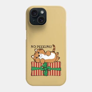 No Peeking Christmas Cat Phone Case