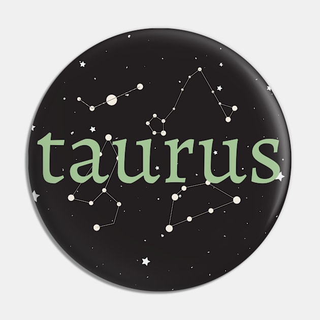 Taurus Zodiac Sign Star Circle Pin by magicae