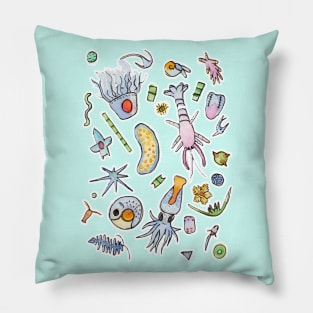 Pastel Plankton in Watercolor Pillow