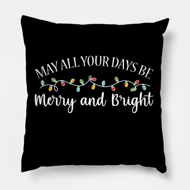 Merry Bright Christmas Pillow by TheMoonlitPorch