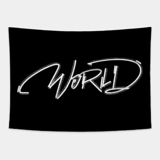 World an Authentic Handwritten Series by Toudji Tapestry