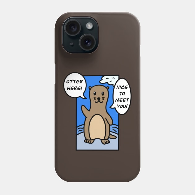 Cute cartoon otter Phone Case by Andrew Hau