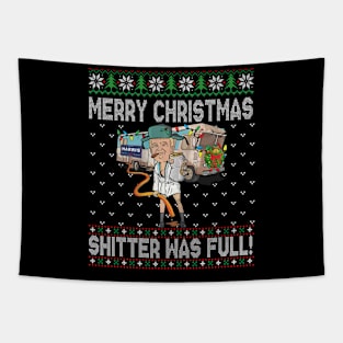 Trump Merry Christmas Shitter's Full, Trump Christmas, Funny Trumpmas Tapestry