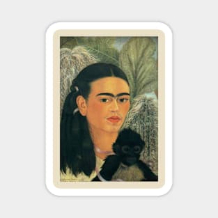 Fulang-Chang and I by Frida Kahlo Magnet