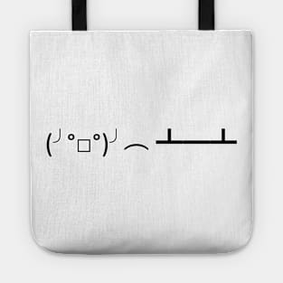 Table Flip Text Emoticon Shirt Tote