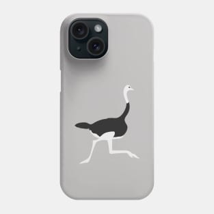 Ostrich running grey Phone Case