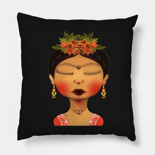 WOMAN OF THE INDIA Pillow by Virginia Picón