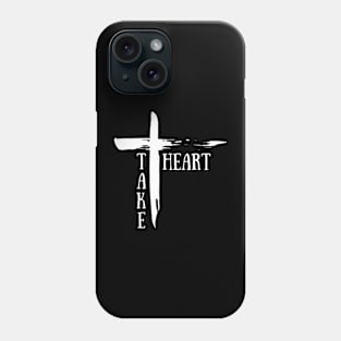 Take Heart Painted Christian Cross Design Phone Case