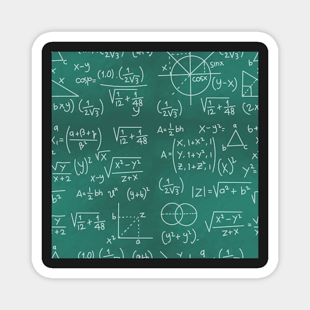 Math Formulas Chalkboard School Geek Magnet by Blue Planet Boutique