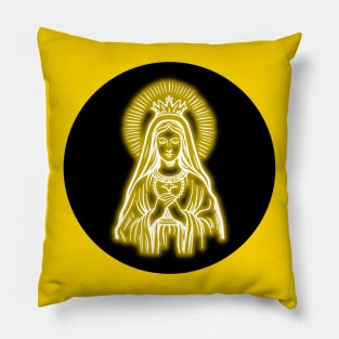 Gold Neon Blessed Virgin Mary Pillow