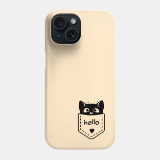 Sweet cute kitten in the pocket saying HELLO / perfect gift for every kid Phone Case