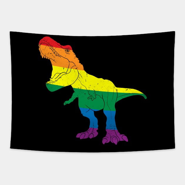 Dinosaur lgbt Tapestry by Leosit