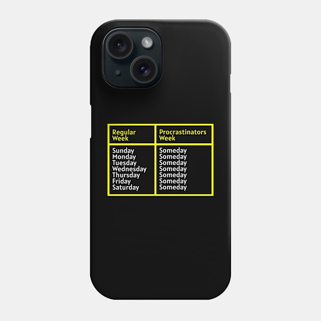 Procrastinators Week Funny Phone Case by Goodivational