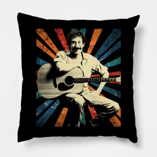 jim croce - (1943-1973) - vintage art Pillow