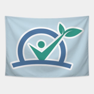 Human character logo sign Health care logo. Healthy person people tree Eco and bio icon human character icon nature care symbol. Tapestry