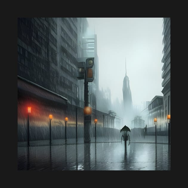 Raining in City by SmartPufferFish