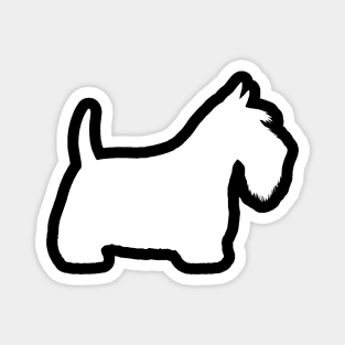 White Scottish Terrier Silhouette Scottie Dog Magnet