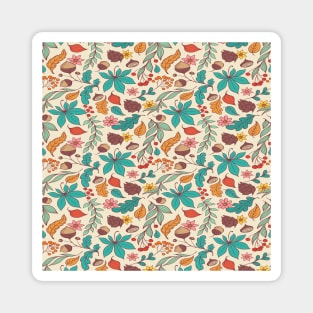 Seamless autumn leaves pattern Magnet