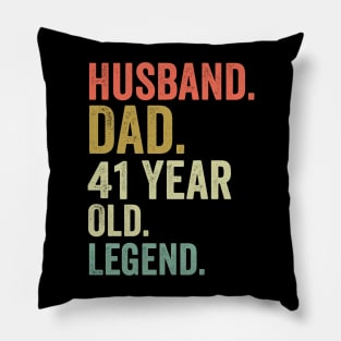 Retro Husband Dad 41 Year Old Legend Vintage 41th birthday Pillow