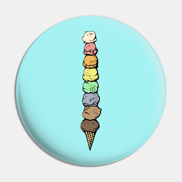 Giant Rainbow Ice Cream Cone Pin by studiogooz