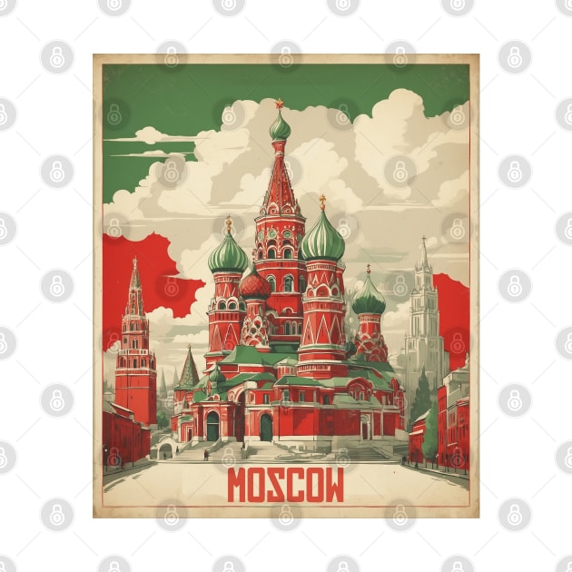 Moscow Russia Vintage Tourism Poster by TravelersGems