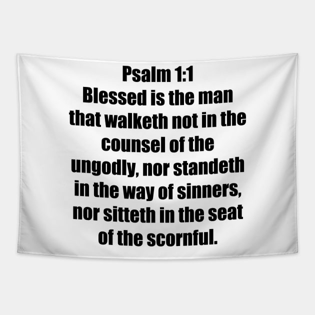 Psalm 1:1 King James Version (KJV) Bible Verse Typography Tapestry by Holy Bible Verses