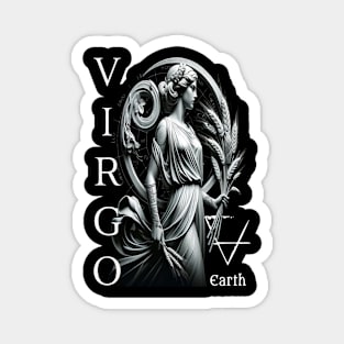 Elegant Virgo Zodiac Sign & Earth Element Magnet