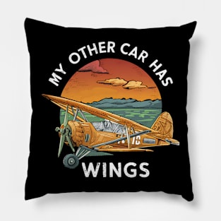 My Other Car Has Wing Pillow