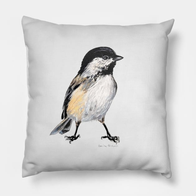 Chickadee 6 drawing Pillow by EmilyBickell