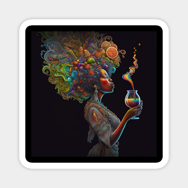 Woman holding a glass of wine Magnet by Artisticwalls