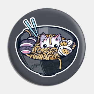 Ramen Noodle Kitten Pin