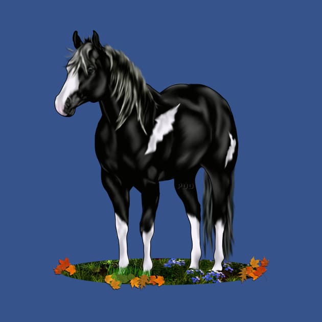 Black and White Paint Horse by painteddreamsdesigns