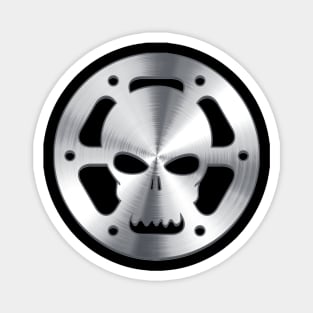 Cinema Film Roll Metal Skull Magnet