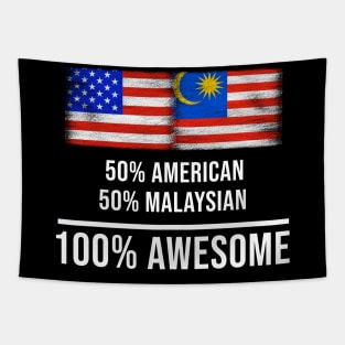 50% American 50% Malaysian 100% Awesome - Gift for Malaysian Heritage From Malaysia Tapestry