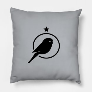 Budgie. Design for bird fans and lovers in black ink. Pillow