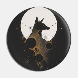 Monotone Illustration of Dog Pin