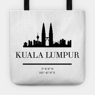 KUALA LUMPUR BLACK SILHOUETTE SKYLINE ART Tote