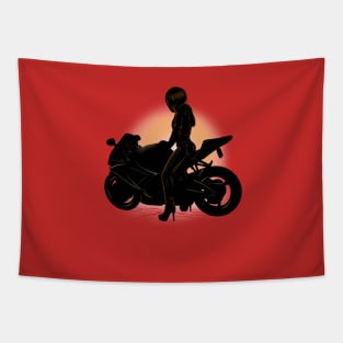 Motorradfahrerin Tapestry