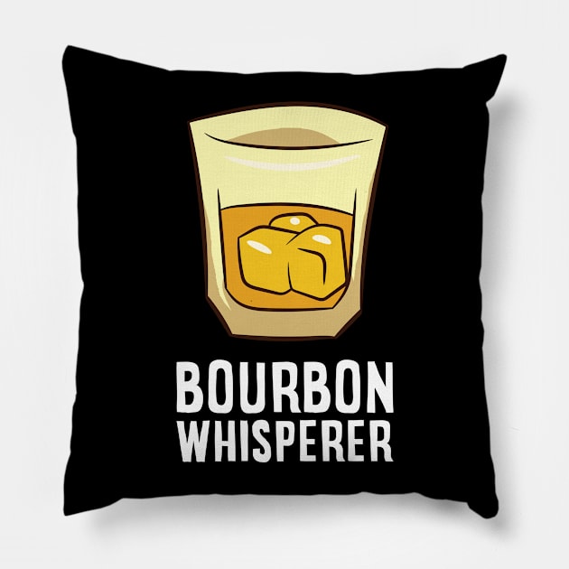 Bourbon Whisperer Funny Whiskey Pillow by EQDesigns