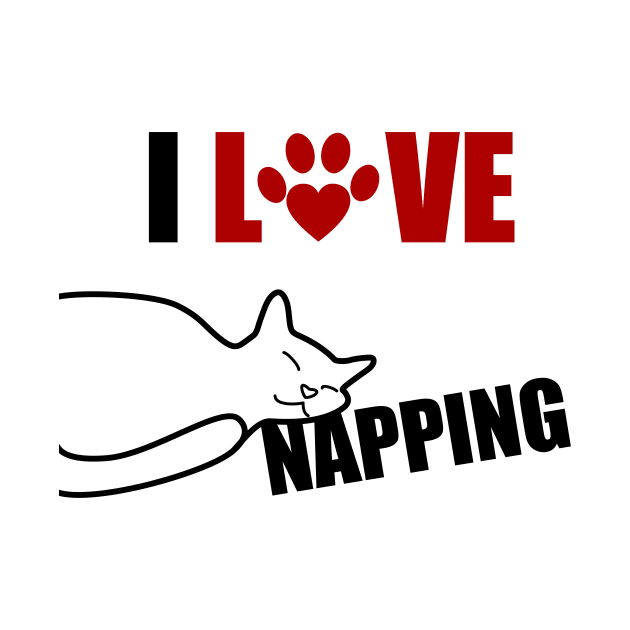 I Love Napping Cat by Darquill T-Shirts