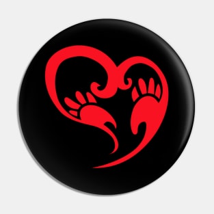 Red Heart Silhouette Pin