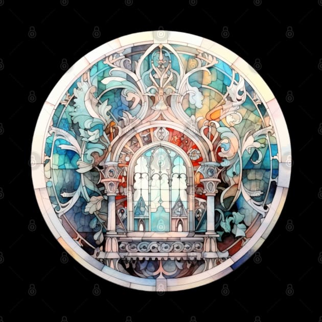 Stained glass window in winter colours by Maison de Kitsch