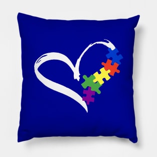 Autism Awareness Puzzle Heart Gift Pillow