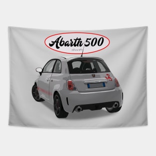 ABARTH 500 White Scorpion Back Tapestry