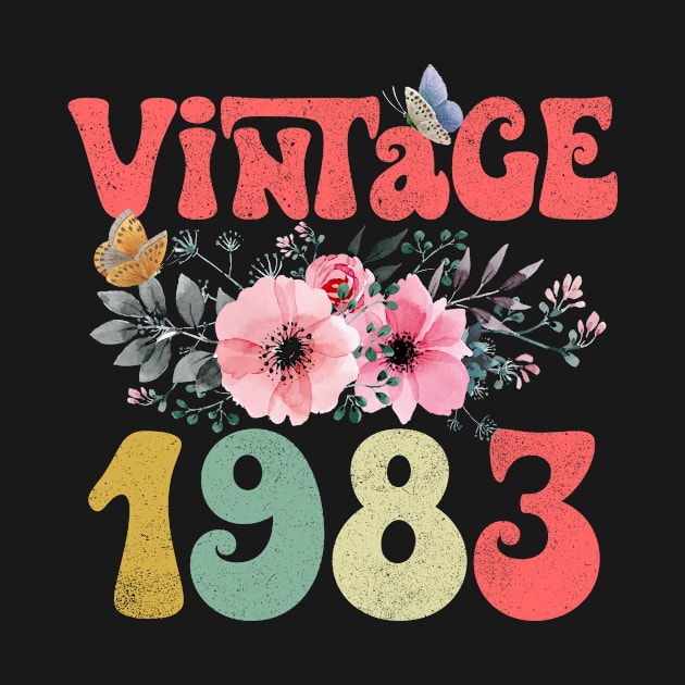 Vintage 1983 Floral Retro Groovy 40th Birthday by Kens Shop