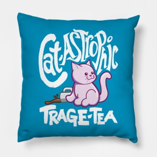 Cat Tea Pun Meme Pillow